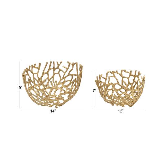 Aluminum Coastal Decorative Bowl Set